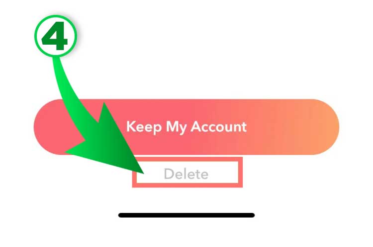 Delete Wooplus Account Tap delete