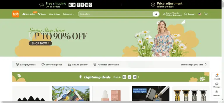 Delete Temu Account using website-open temu website