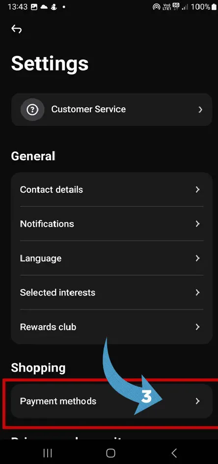 Klarna payment section
