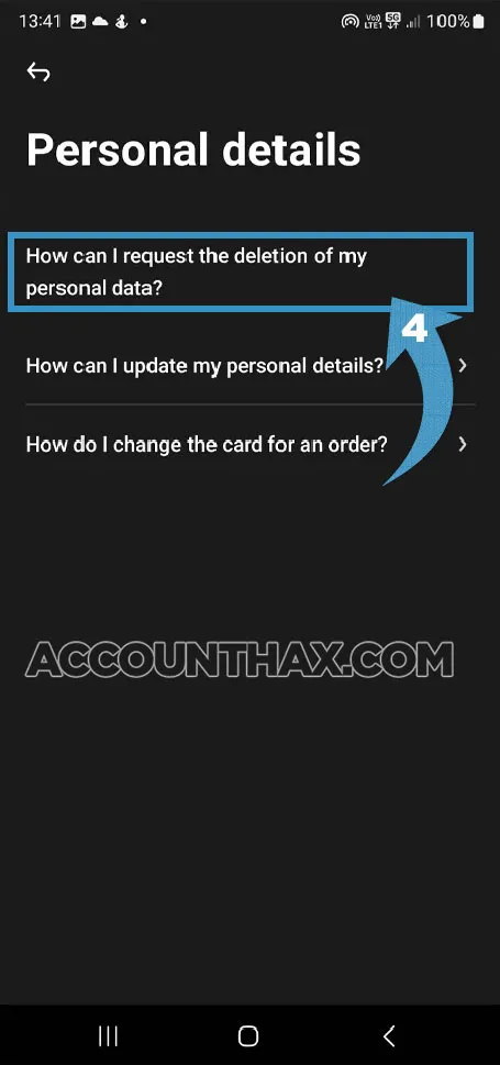 klarna app delete personal data